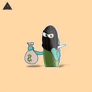 Robber Fish Sticker || vinyl sticker, water bottle sticker, tumbler stickers, laptop decals, waterproof sticker, funny, robber, fish, sticker Decor Decorative