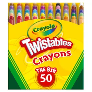Crayola Mini Twistables Crayons for Kids (50ct), Essential Easter Basket Stuffers, No Peel Crayons for Coloring Books, Gift for Toddlers & Kids, Arts & Crafts Supplies