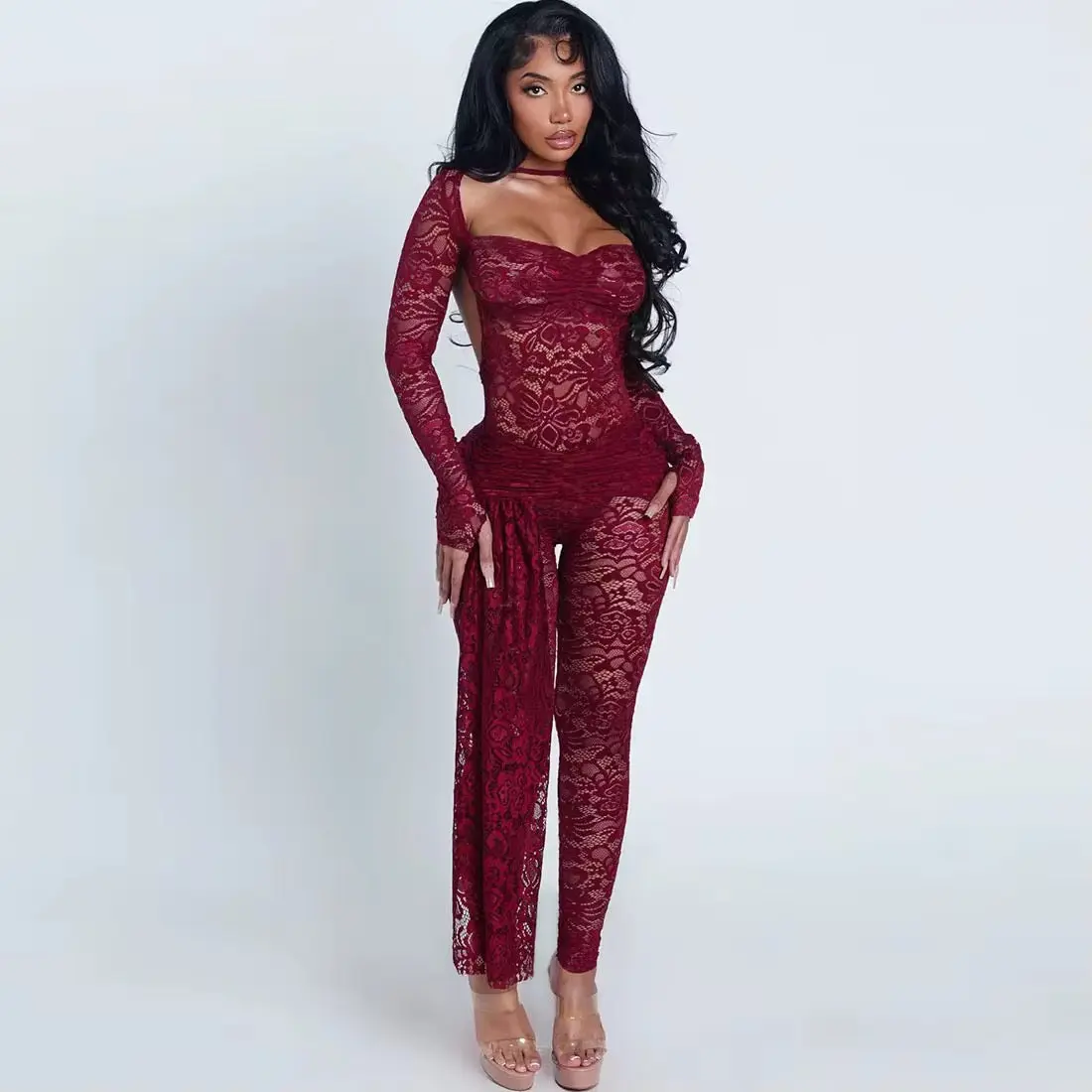 Love Me More Lace Jumpsuit Set