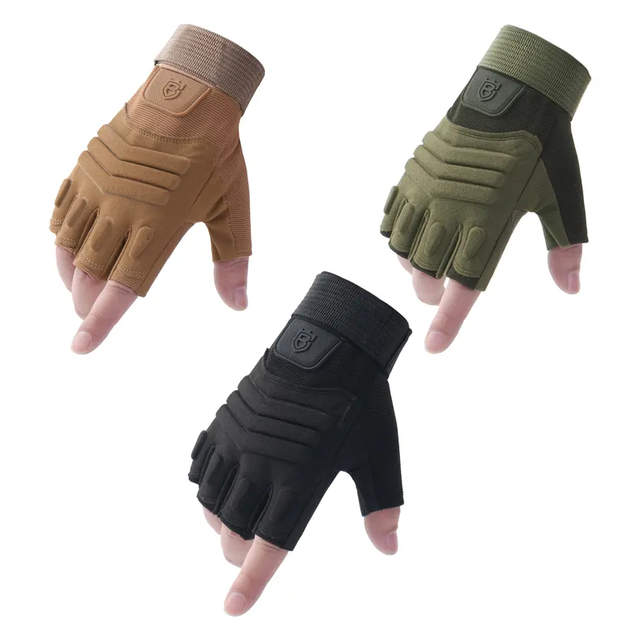 Tactical gloves, half-finger, for men, suitable for spring and summer, cycling, fighting, combat, wear-resistant, outdoor, mountain climbing, motorcycle, fitness, also suitable for women.
