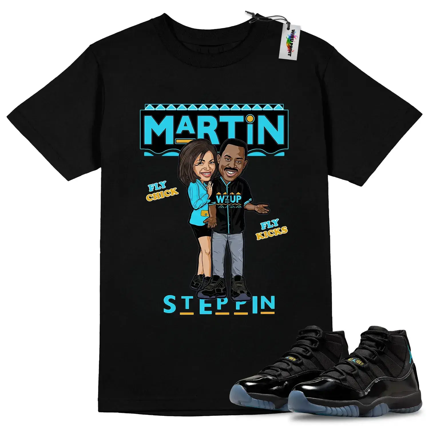 AJ11 Gamma Blue Matching T Shirt, Martin Steppin Graphic Shirt, 90s Hip Hop Tee, Gift For Women and Man, Unisex T-Shirt, Sneaker Head Gift