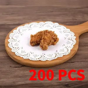 200 PCS Lace Paper Doilies, Round & Oval Greaseproof Baking Paper for Cake, Dessert, Food Serving Tray Liners Decorative Kitchen Doily Paper