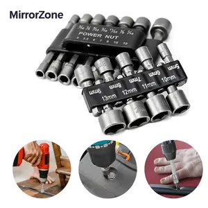 Power Nut Driver Drill Bit Set,1/4 Inch Hex Socket Adapter,Power Tool Accessories for Electric Screwdriver,Hand Dril,Suitable for Quicker Change Chuck,Electric Screwdriver,Hand Drill,Pneumatic Drill,Lithium Drill,MirrorZone.