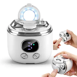 Electric Nail Clipper, with Magnifier LED Ligh Dead Skin Nail Trimmer, 3 Speed Settings, Dual Blade Switch, Nail Cutter Polisher, Manicure