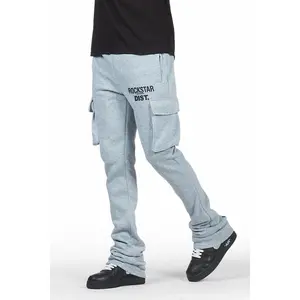 Alpine Heather Grey Stacked Flare Cargo Pant