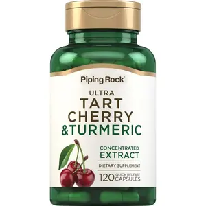 Piping Rock Turmeric and Tart Cherry Capsules | 120 Count | with Black Pepper Extract | Vegetarian, Non-GMO, Gluten Free Supplement