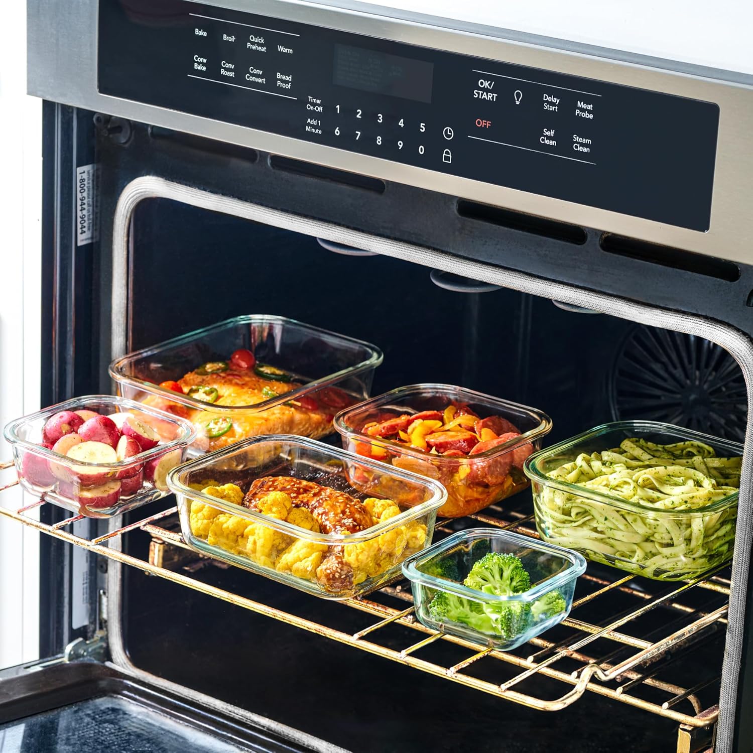 12Pcs 18Pcs Borosilicate Glass Storage Bowls Integrated Locking Lid Design Silicone Airtight Sealed Leakproof Food Safe Material Dustproof Moisture Proof Fresh Keeping Reusable Washable Container For Daily Kitchen Food Storage