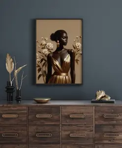 Black Woman Art Print, Boho Home Decor