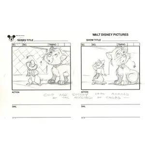 Chip n Dale Rescue Rangers Original Production Animation Storyboard Walt Disney FIRST EPISODE 1988 A102