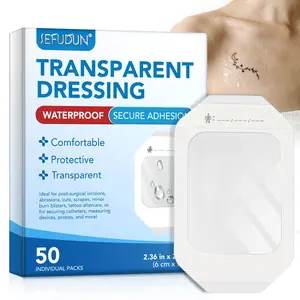 SEFUDUN Transparent Film Dressing, Patch (6x7 cm), 50 pieces, hypoallergenic, blends seamlessly with the skin, elastic material, allows for easy monitoring of skin conditions, protects the treated area, Waterproof Disposable