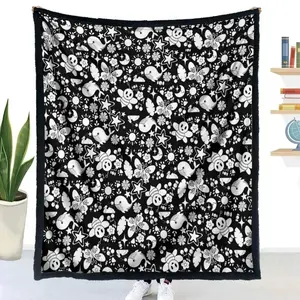 DIY Handmade Colorful Drawing Blanket Ultra Soft Flannel Creative Artistic Design Cozy Warm Bedroom Couch Sofa Throw Decor Decorative Throw Perfect Birthday Gift Christmas Gift for Kids Adults Relaxing Creativity Activity Style