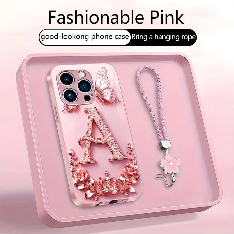 Suitable for [iPhone 15 Pro Max ] High-end, stylish letter-patterned phone case, 2D printed pattern, not 3D,full-coverage protection, free lanyard included,Purchase now and enjoy free shipping immediately！YM99