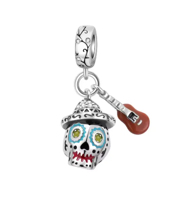 Day of Joy Sugar Skull & Guitar Charm