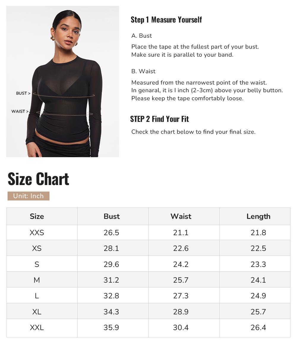 Cosnufy Mesh Sheer Long Sleeve Top Single Layer Crew Neck See Through SpringStatements