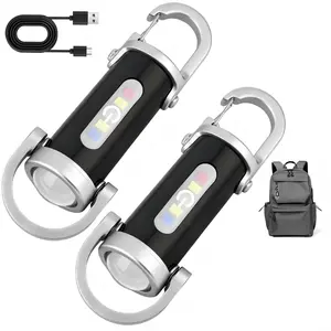 Portable Rechargeable Bright Keychain Flashlight, Type-C USB Mini LED Light Keychains Flashlight, Phone Charger Keychain 7 Lighting Modes for Camping, Searching, Walking and Hiking