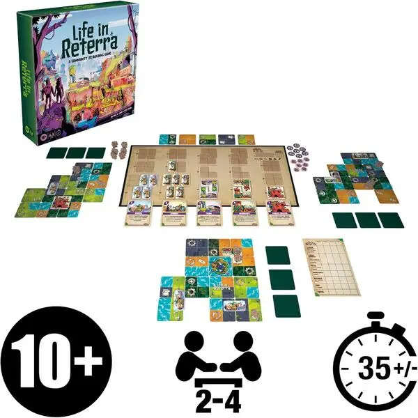 Life in Reterra Strategy Board Game, Community Building Family Game for Adults and Kids Ages 10+, 2–4 Players, 35-Minute Game Night Experience