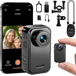 4K Mini  Camera,Thumb Camera,Mini   Action Camera with 64GB Storage, Hands Free POV  Wearable Cam, Thumb Size Mount Anywhere for Cycling Hiking Running Vlogging Pet Walking