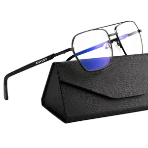 KALIYADI  Vintage Blue Light Blocking Glasses， Ideal for work study and gaming  relieves eye strain UV protection(AN28)
