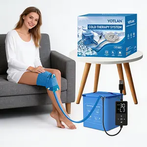 Cold Therapy Machine with Programmable Timer,USB Powered Portable,for Knee Replacement,Pain Relief,Sports Injuries,Ace Bandage Style Compression,Pad for Shoulder,Hip,and Ankle