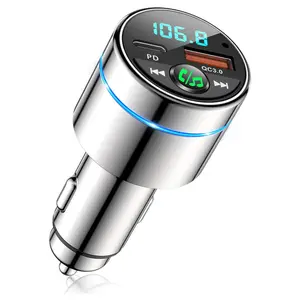 Bluetooth Car Adapter 5.3, PD 30W & QC3.0 18W Fast Car Charger, Wireless FM Radio Kit FM Transmitter for Car, Noise Cancelling Hands-Free Call