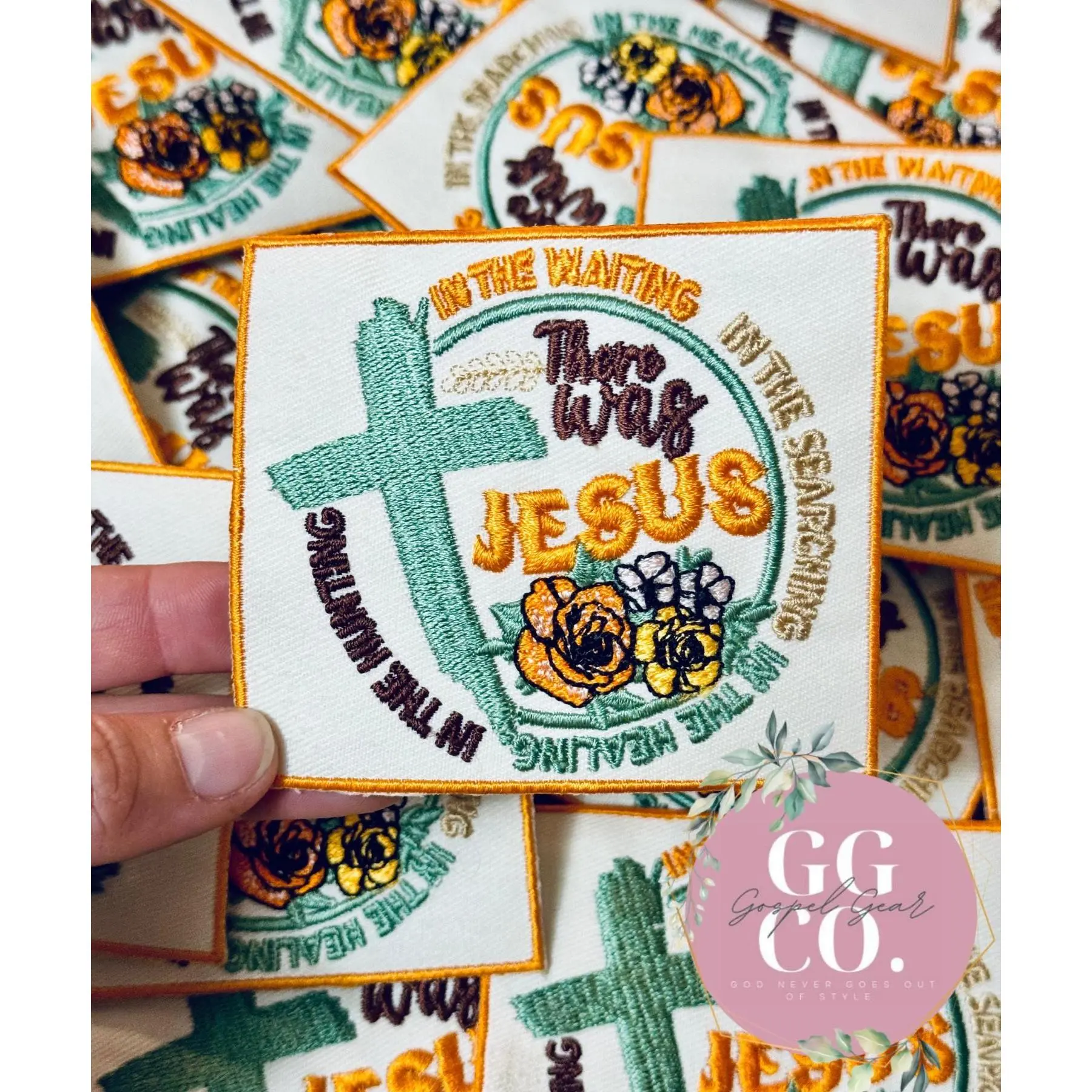 There Was Jesus Cross Patch, Christian Hat Patch, Embroidered Patch, Trucker Hat Patch, Iron On, Trendy Hat Patch, Jesus Patch
