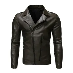 Men's Brown Genuine Sheepskin Racer Style Leather Jacket, Slim Fit, Streetwear Motorcycle Racer Style by Hide Crafts