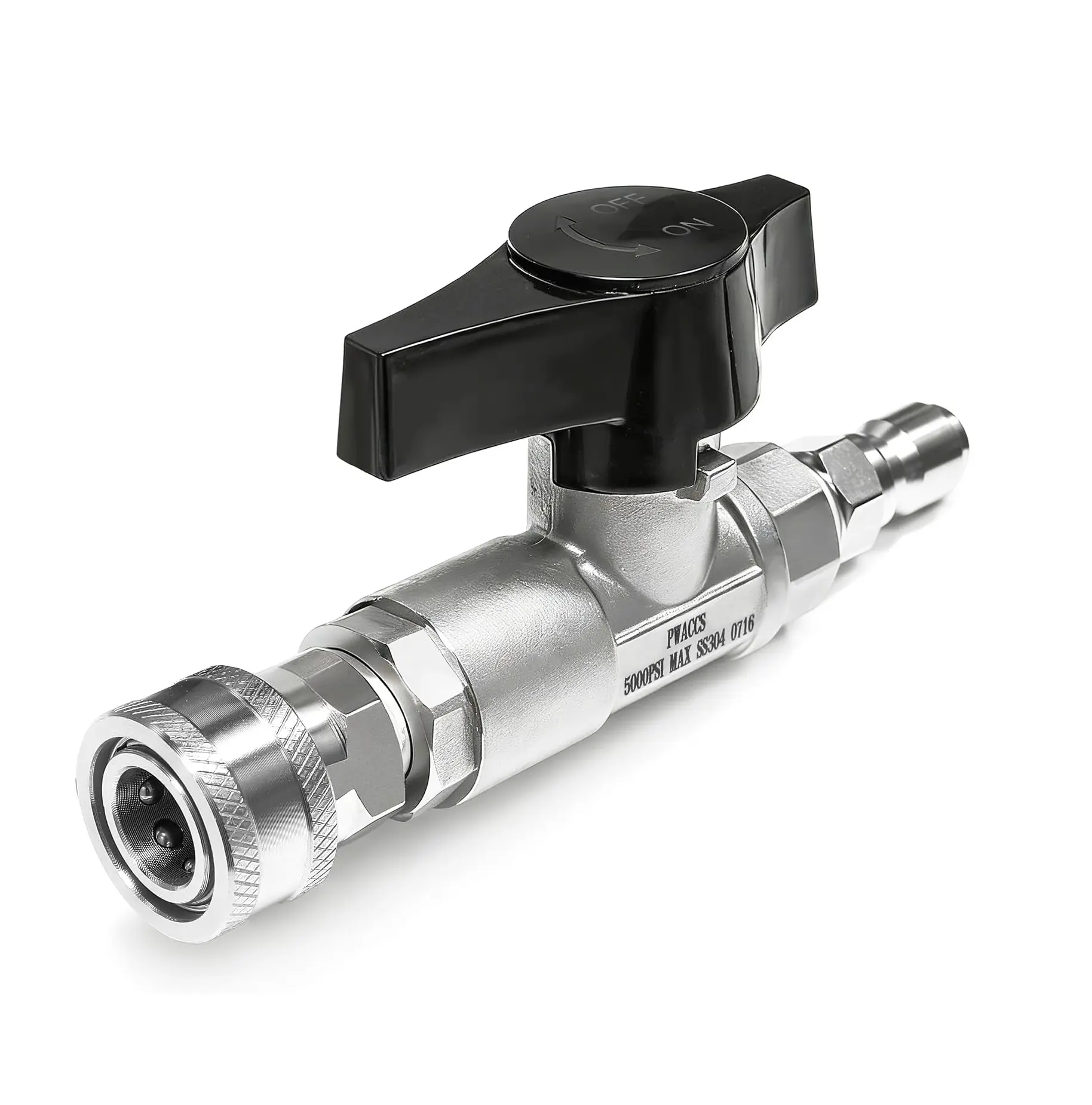 PWACCS Stainless Steel Pressure Washer Ball Valve - 3/8" Quick Connect Shut Off Valve, DN10, 5000 PSI Rating, for Power Washer Hoses Tool Upgrade