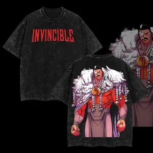 ToolHeaven Thragg The Conqueror Viltrumite War - Invincible Comic Double Printed Oversize Lightweight Acid Washed Tee TV Series Graphic Tee T-Shirt graphic tees superhero fan