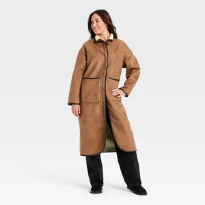 Women's Faux Suede Long Coat - Universal Thread