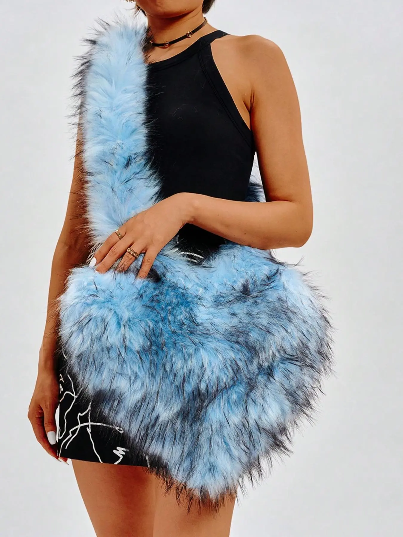 Women's Fuzzy Heart Design Crossbody Bag, Fashionable Plush Shoulder Bag for Daily Used, Casual Trendy Versatile High-quality Daily Commuting Bag, Cross Body Bags, Fluffy Crossbody