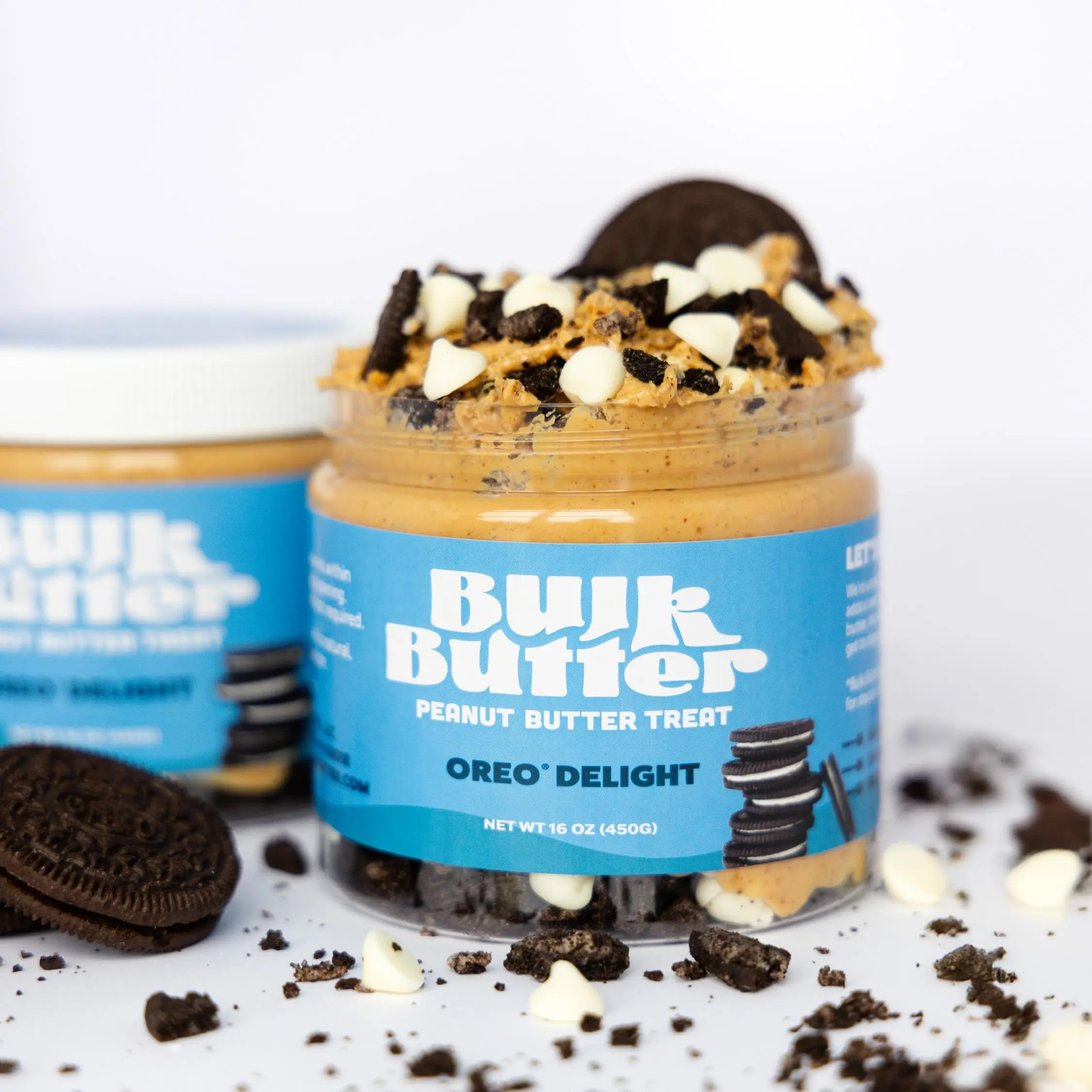 Buk Butter Oreo Delight Peanut Butter Treat - Smooth White Chocolate Peanut Butter with Real OREO Cookies - 16 oz Jar of Pure Indulgence - Snacks