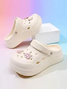 Women's Cute Cartoon Design Slides, Casual Comfortable Non-slip Slides for Indoor & Outdoor Wear, All-match Soft Slippers for Daily Wear, Girl, Thick Bottom Slippers