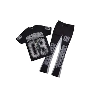 Fields Black/White T-Shirt/Stacked Flare Track Set