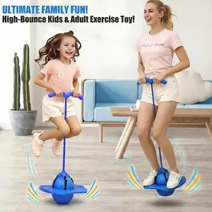 Jumping Toy Ball Pump Handle, Safe Fun Jump Board for Boys Girls Adults, Interactive Family Fun Play Equipment, Ideal Gift for Kids & Teens