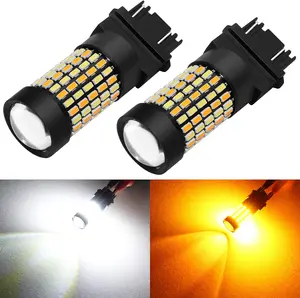 Super Bright White Amber Dual Color Switchback 3157 3155 3057 3457 4157 LED Bulbs with Projector for Car Front Turn Signal Parking Lights