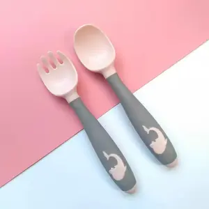 Food-Grade Silicone Spoon Set - Non-Toxic, BPA-Free, Heat-Resistant, Dishwasher-Safe Tableware Cutlery for Everyday Dining