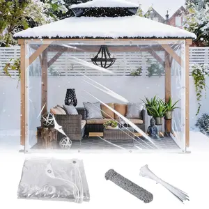 Heavy Duty Clear Vinyl Tarp Waterproof – High Light Transfer, Reinforced Grommets, Weatherproof Cover for Greenhouse, Patio, Outdoor Garden, Plant and Equipment, Cold & Rain Resistant – Multiple Sizes