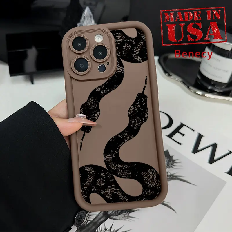 Python Phone Case for iPhone 16 15 14 Pro Max 13 12 11 XR XS Plus E Shockproof Drop Protection Rugged Durable Silicone Cover Cellphone Protective