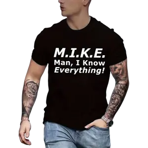 ❤ Funny M.I.K.E. MIKE Knows Everything T-Shirt, 100% Cotton, Gift for Mike, Black