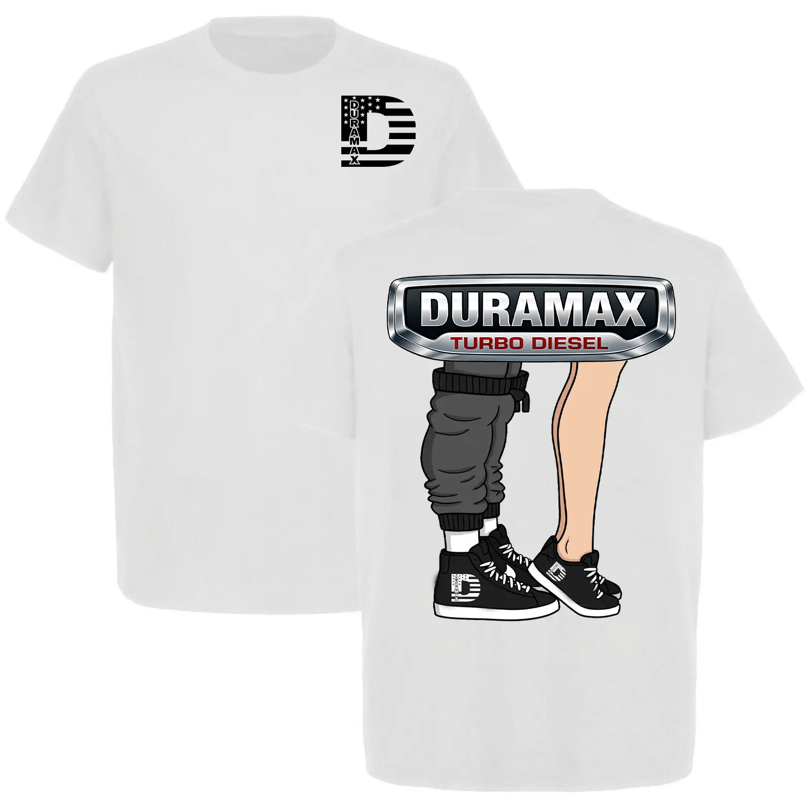 2026 Duramax Turbo Diesel American Flag Graphic T-Shirt Funny Truck Lover Tee Gift for Diesel Mechanic, Pickup Owner Shirt Men Women