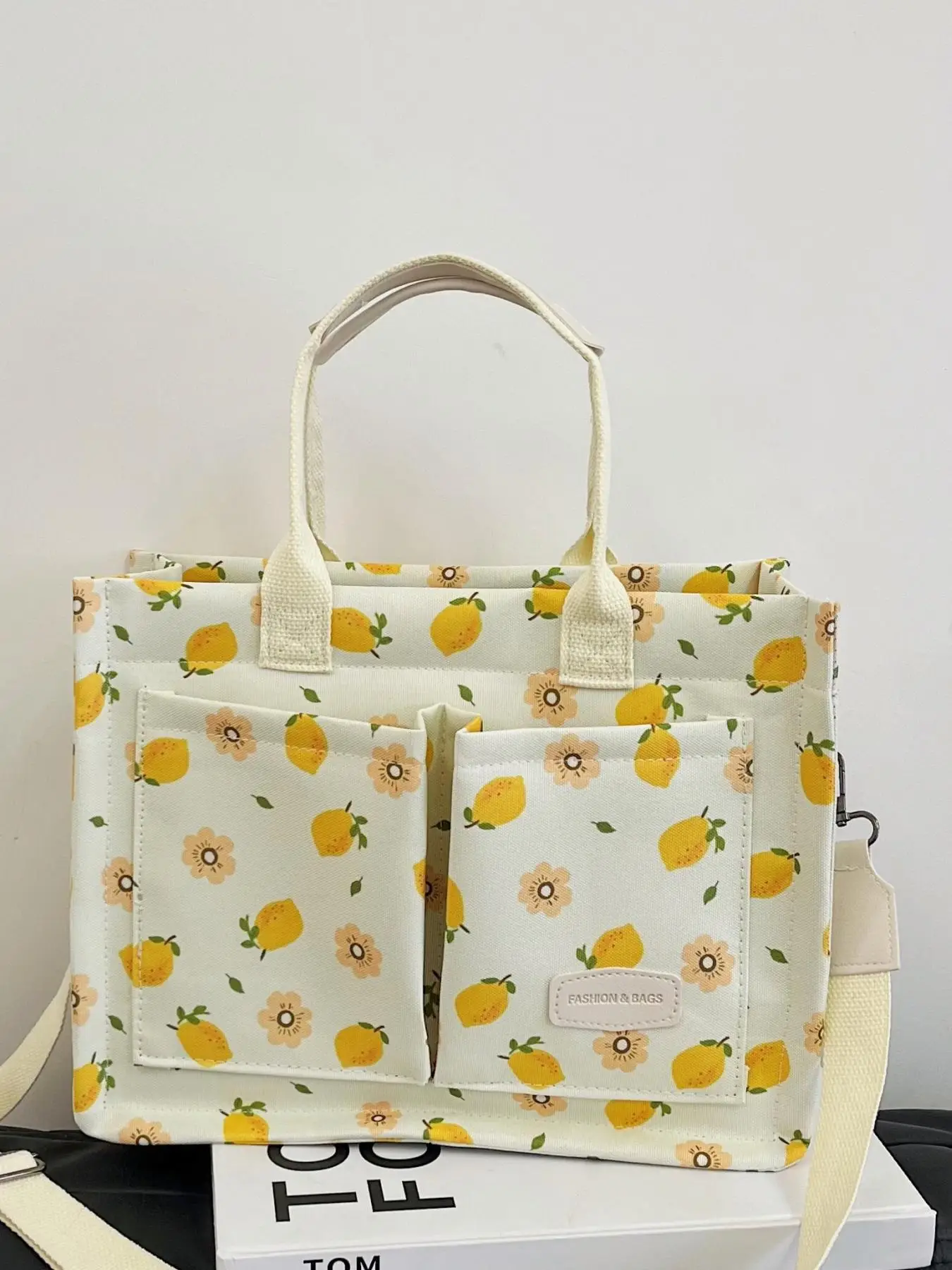 All Over Fruit Print Tote Bag, 2025 Summer Fashionable Large Capacity Shoulder Bag for LGBT Women & Girls, Casual Versatile Commuter Bag for Daily & B
