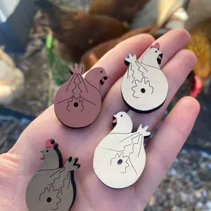 White Elephant Gift Wooden Chicken Butt Magnets - Home Decor
