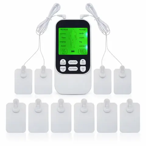 Portable Rechargeable TENS Pulse Massager - Adjustable Handheld Muscle Stimulator, Dual-Channel, 10 Modes, 30 Intensity Levels, 10 Pads, Massagers for Neck and Back Pain Relief, Daily Use, Gifts for Adulting Women, Adulting Gifts