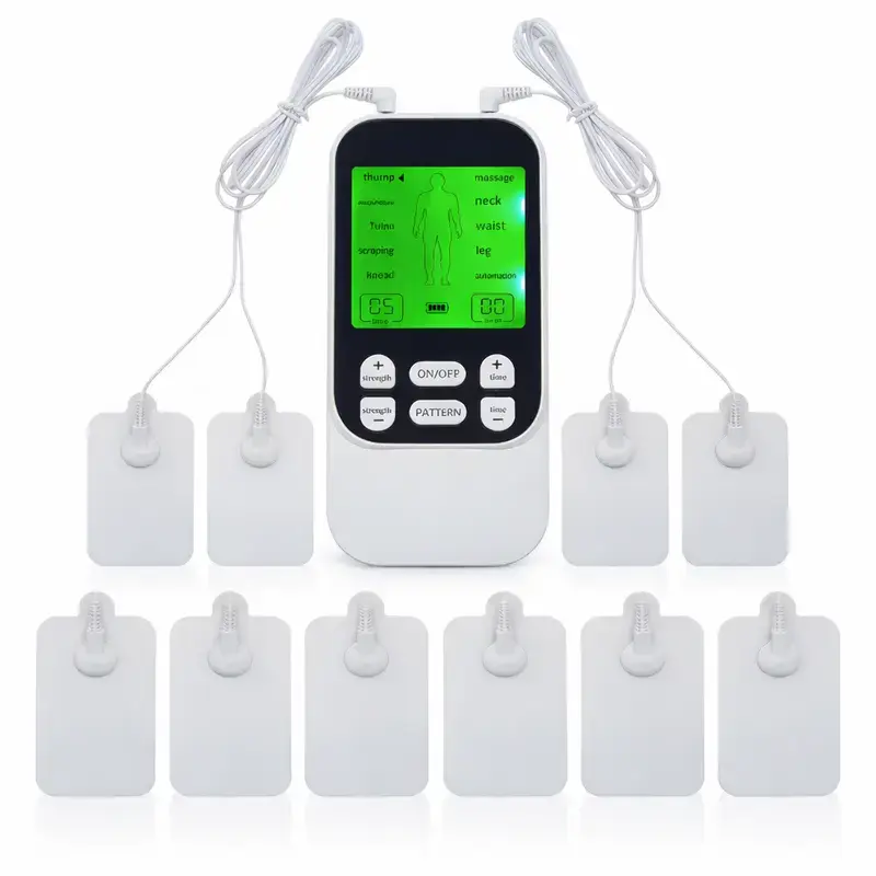 Portable rechargeable TENS pulse massager, lightweight and soothing therapy device, dual-channel muscle stimulator, 10 massage modes, 30 intensity levels, 10 pads, suitable for both men and women, perfect Black Friday gift for family and friends
