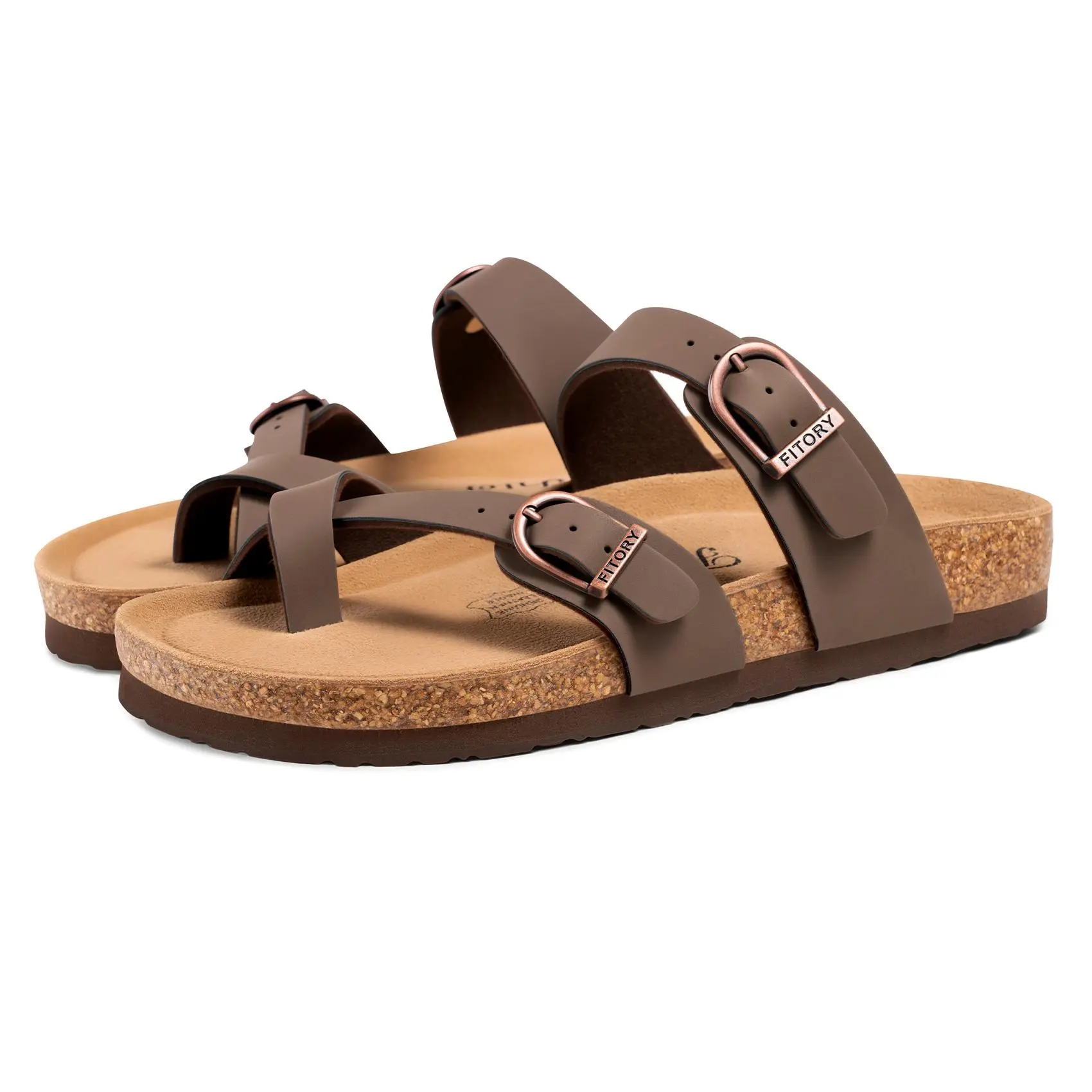 Fitory Balance | Summer Comfort Beach Sandals Slip On Sandal Brown