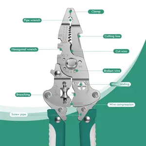 Multi Function Self Adjusting Folding Wire Stripper Compact Electrician Tool Foldable Wire Cutter Stripper Crimper Handheld Electrical Tool