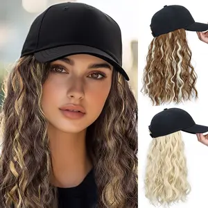 Wig Hat One-piece New Baseball Cap Long Curly Hair Smooth Simulation Big Wave Fashion Headwear Wig