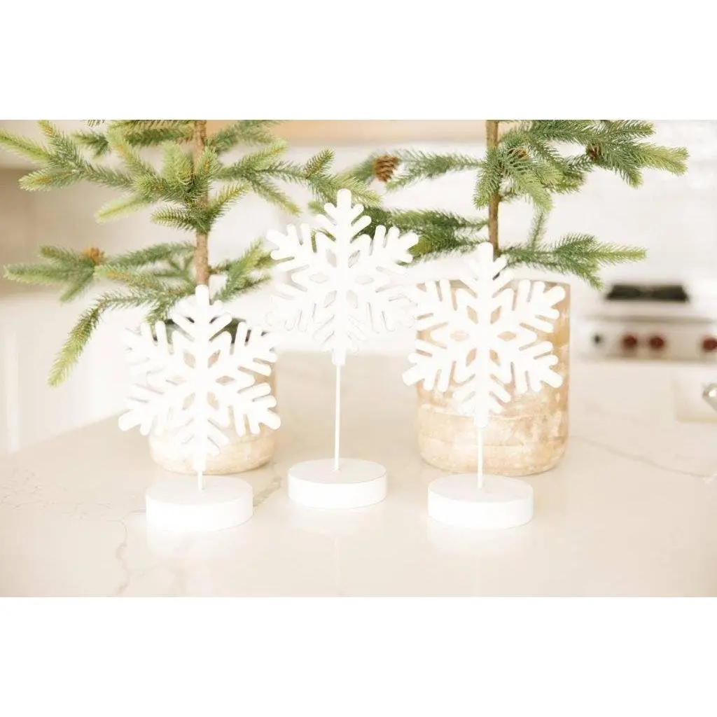 9", 10", 12" wood SNOWFLAKES CHRISTMAS Decor