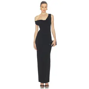 Nookie Crush Drape Maxi Dress in Black