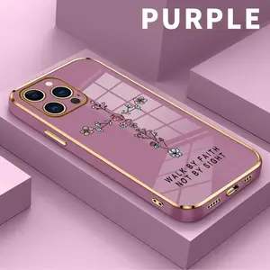 Phone case for iPhone 17 16 E Pro Max 15 Plus 14 13 12 11 Air XR XS Flower Cross Shockproof Silicone TPU Bumper Drop Protection Soft Cover
